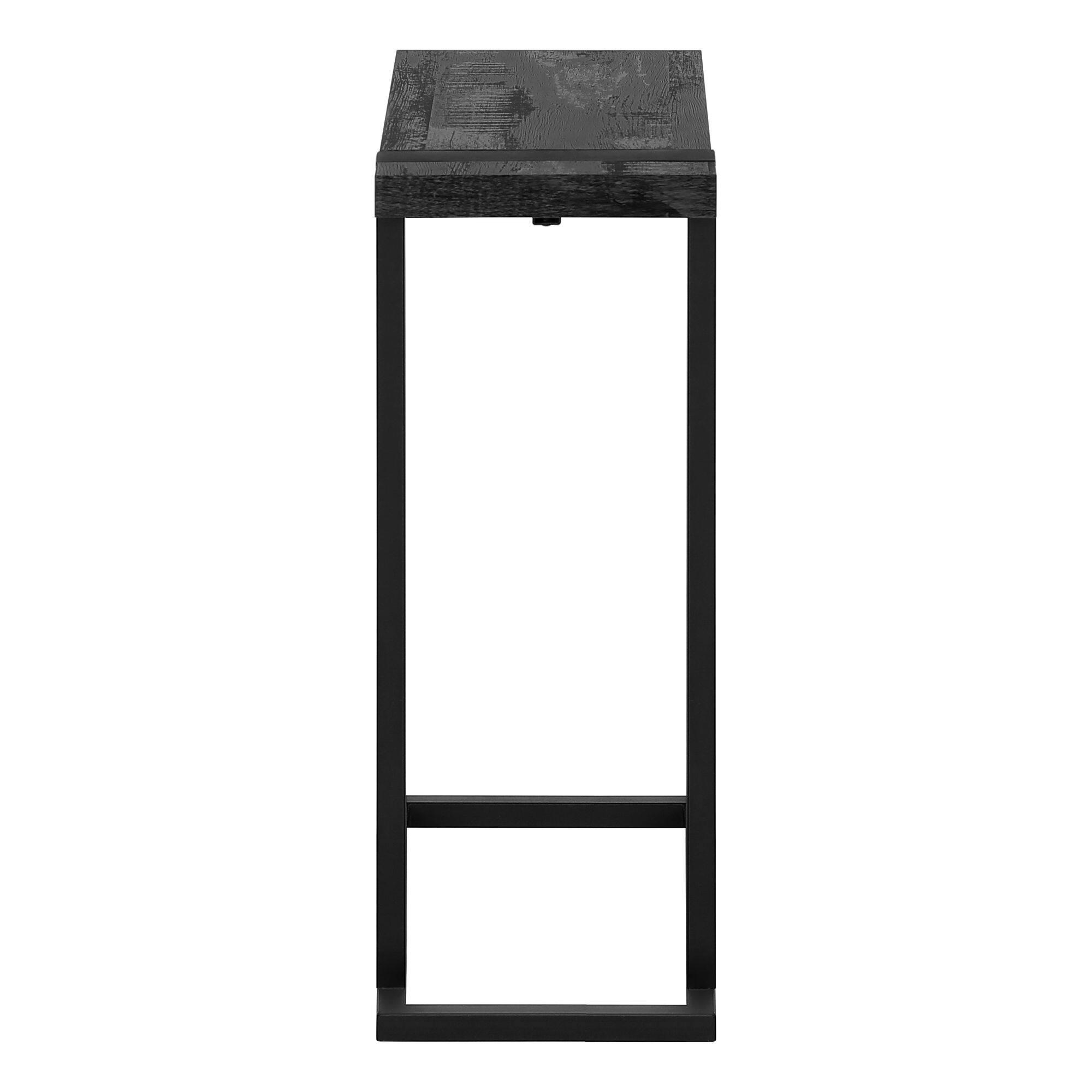 Monarch Specialities C-Shaped Rectangle Accent Table, Black