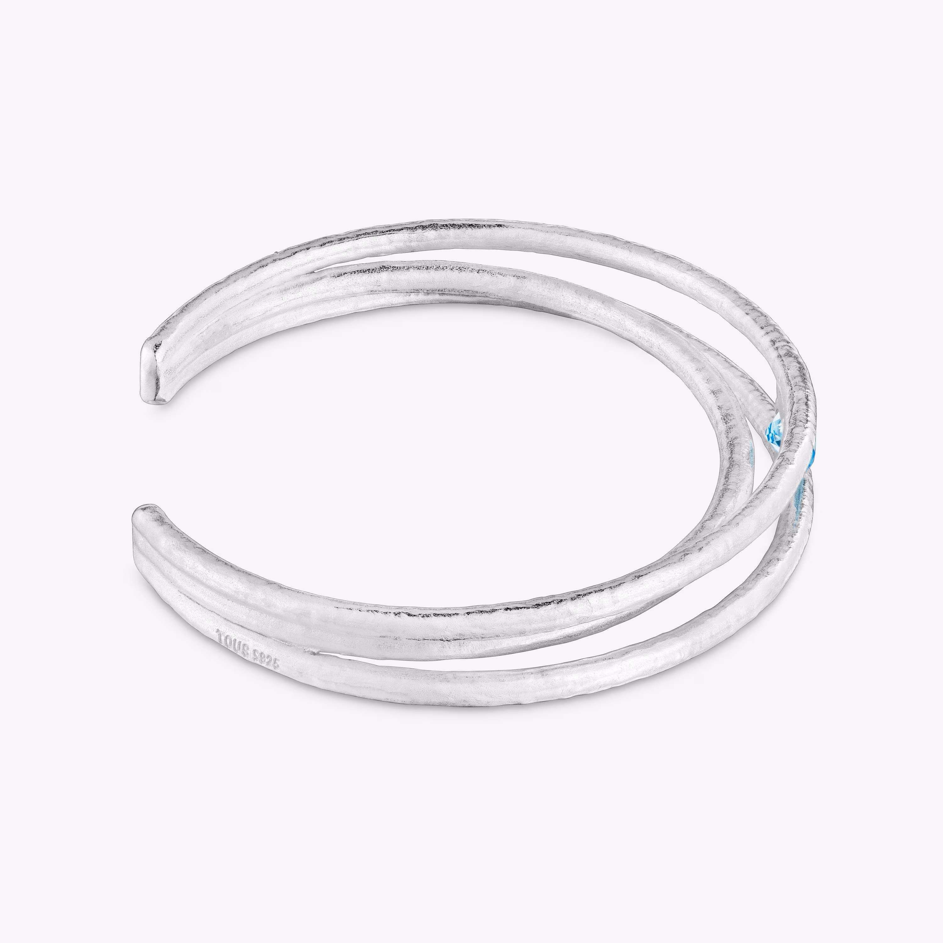 Pulsera esclava de plata y topacio Duna