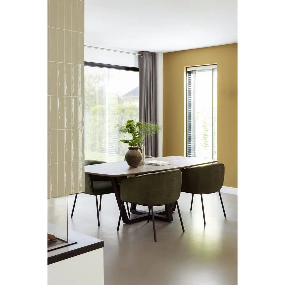 WOOOD Leon Eetkamerstoel - Boucl&eacute; - Forest Green - 77x61x63