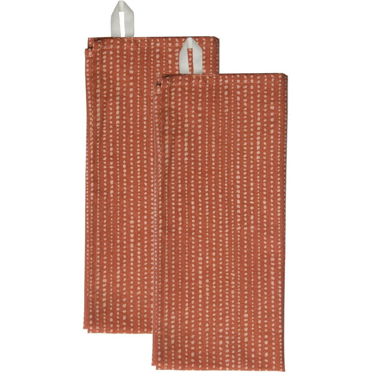 DOTS - Torchons (x2) coton  50x75 terracotta