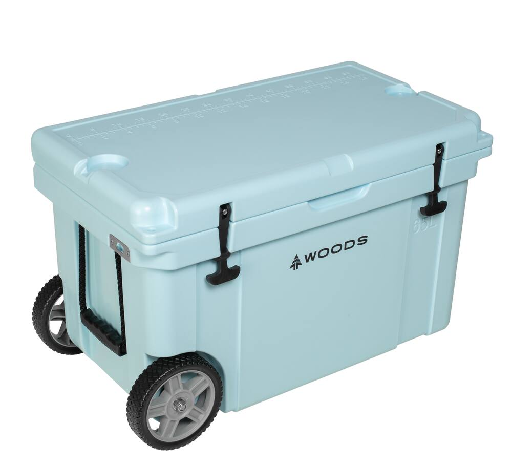 Woods ARCTIC WHEELED Roto-Moulded Cooler with Handle, 65-L, Light Blue