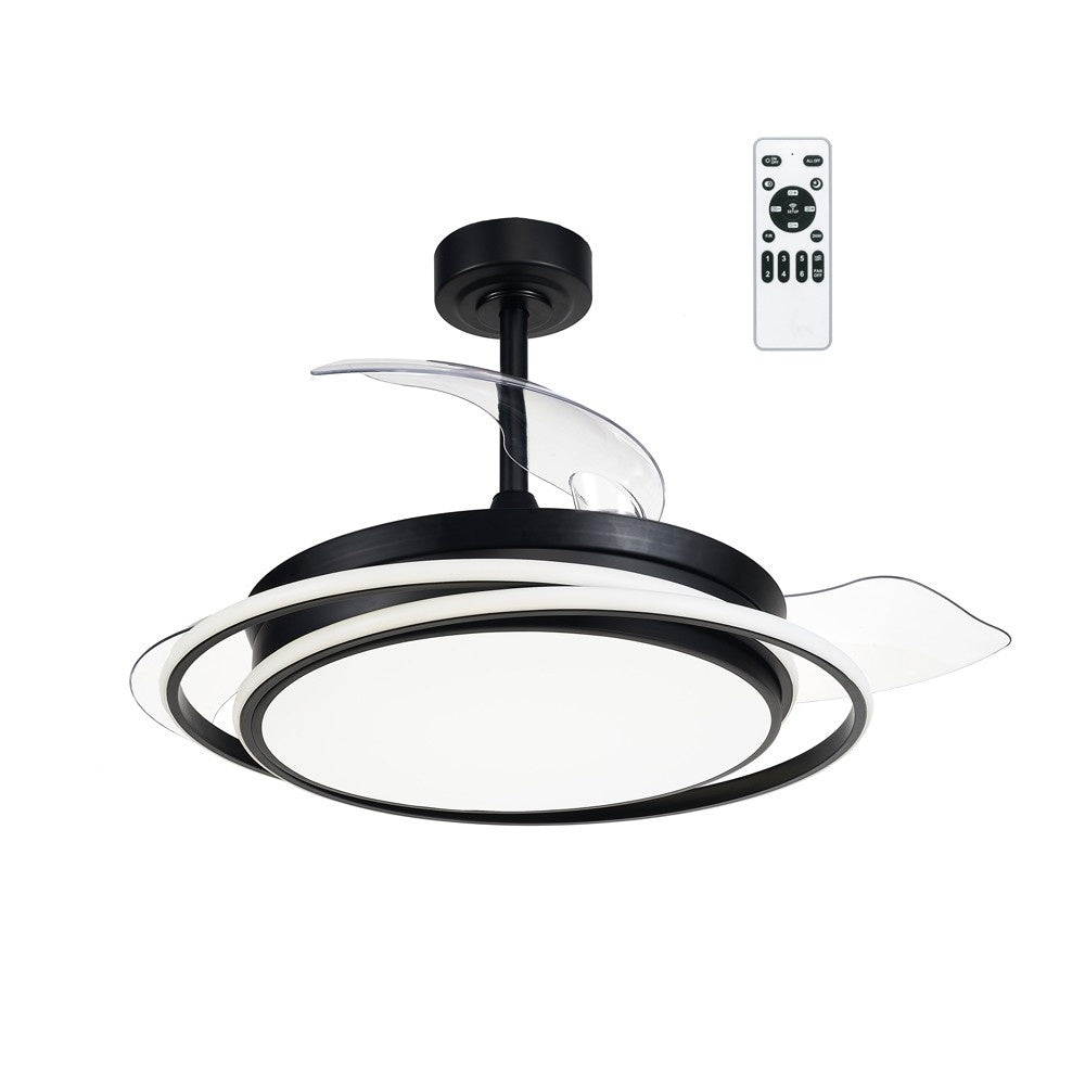 CristalRecord plafondventilator Antila - 3 lichts - 106 x 50.5  cm - zwart