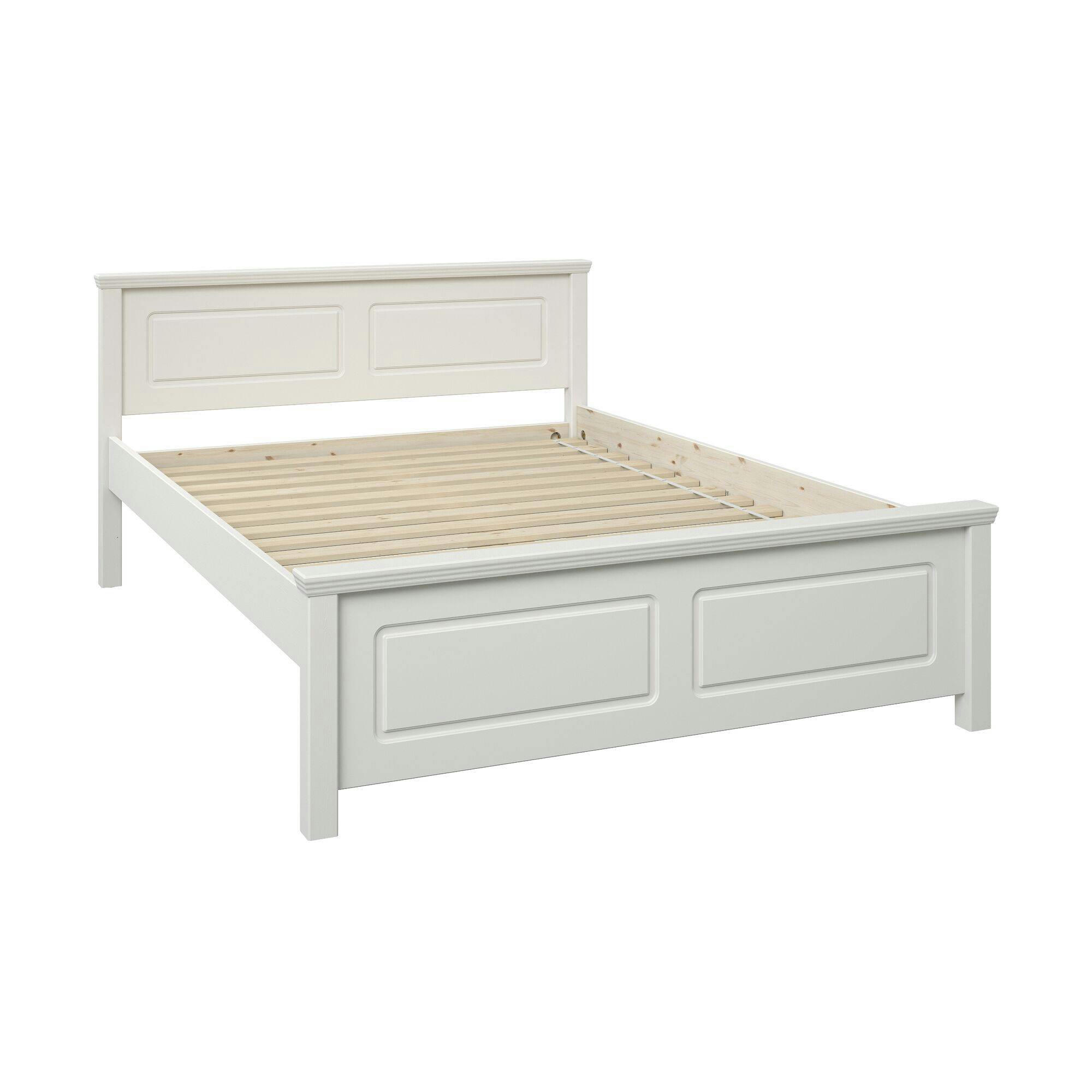 THEA - Lit en bois massif blanc 140 x 190 cm