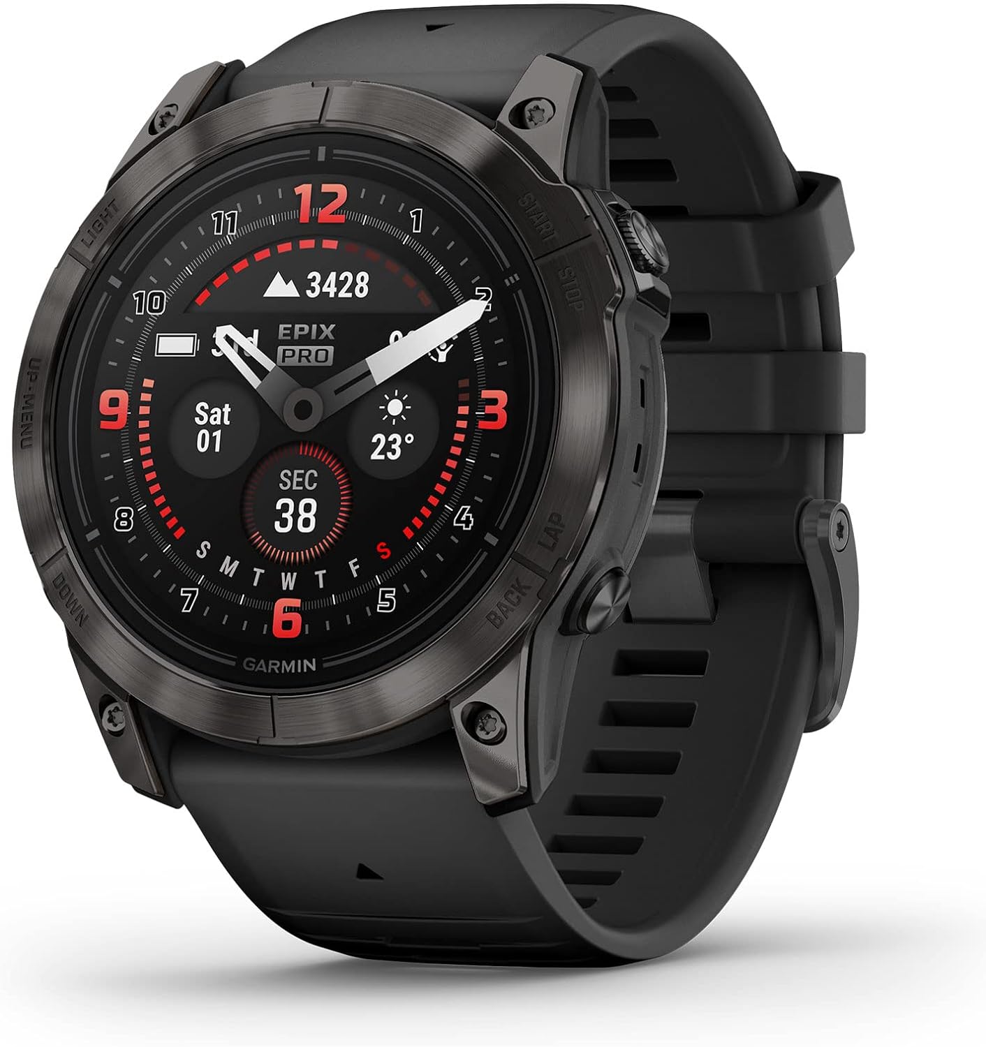 Garmin epix Pro (Gen 2) Sapphire Edition  51mm  High Performance Smartwatch  Advanced Training Technology  Built-in Flashlight  Black (Renewed)