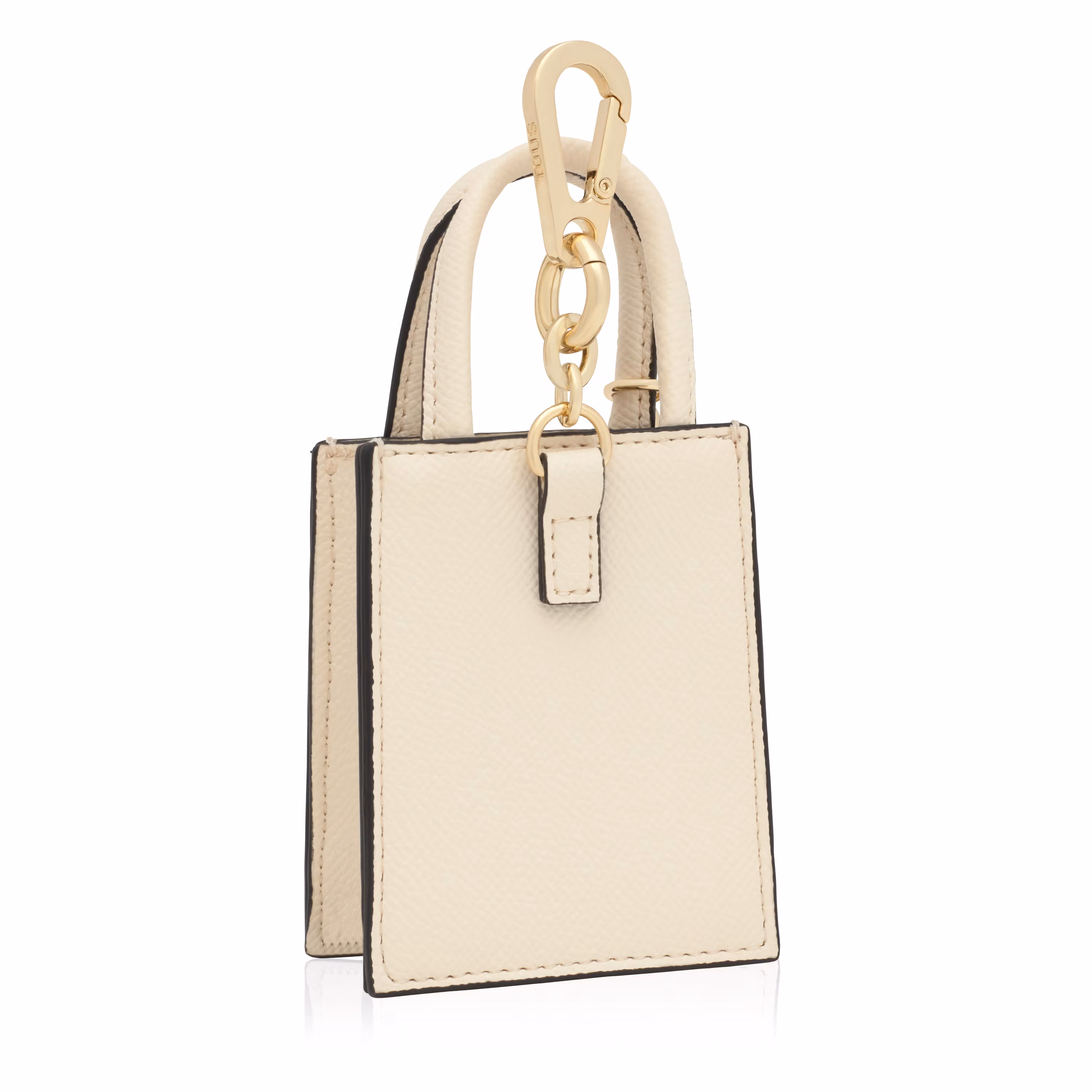 Llavero mini bolso pop beige