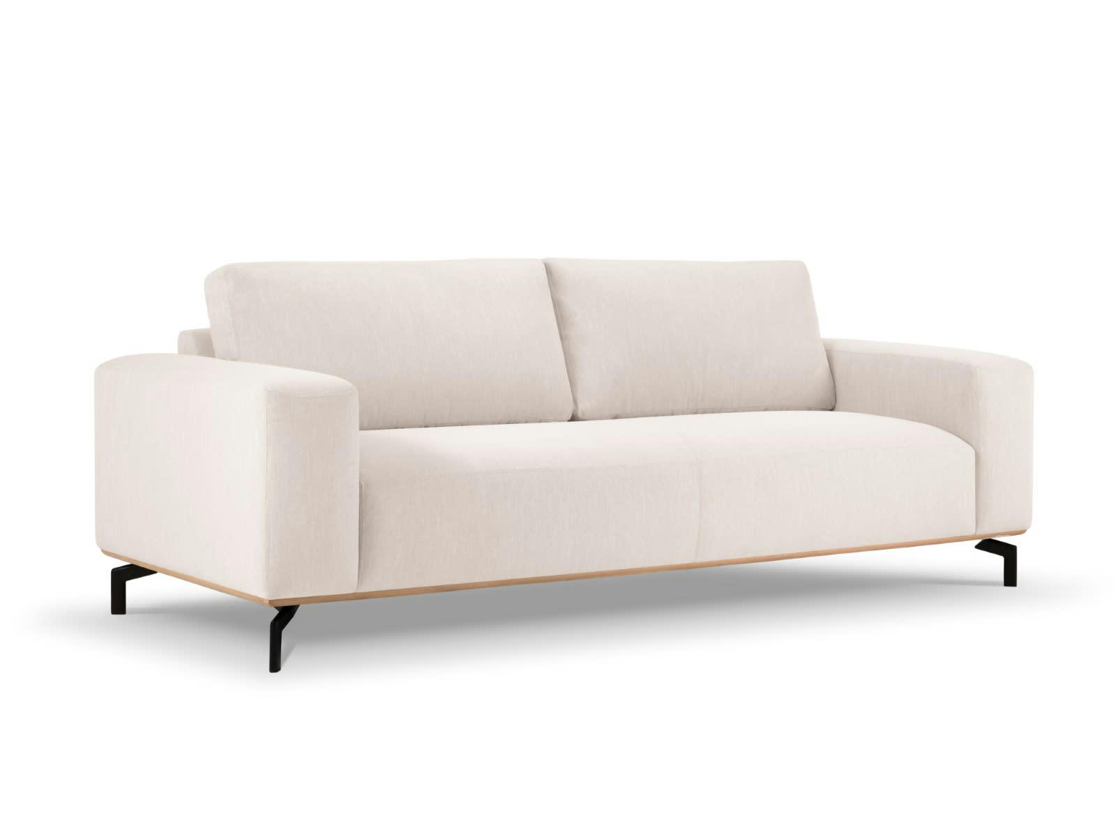 MARC - Canapé 3 places en Tissu Structurel Beige Clair