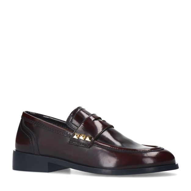 Bordeaux leren loafers met studs