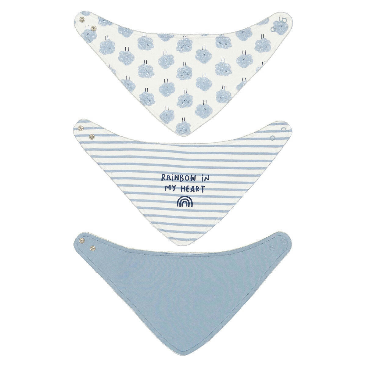 Lot de 3 bavoirs forme bandana