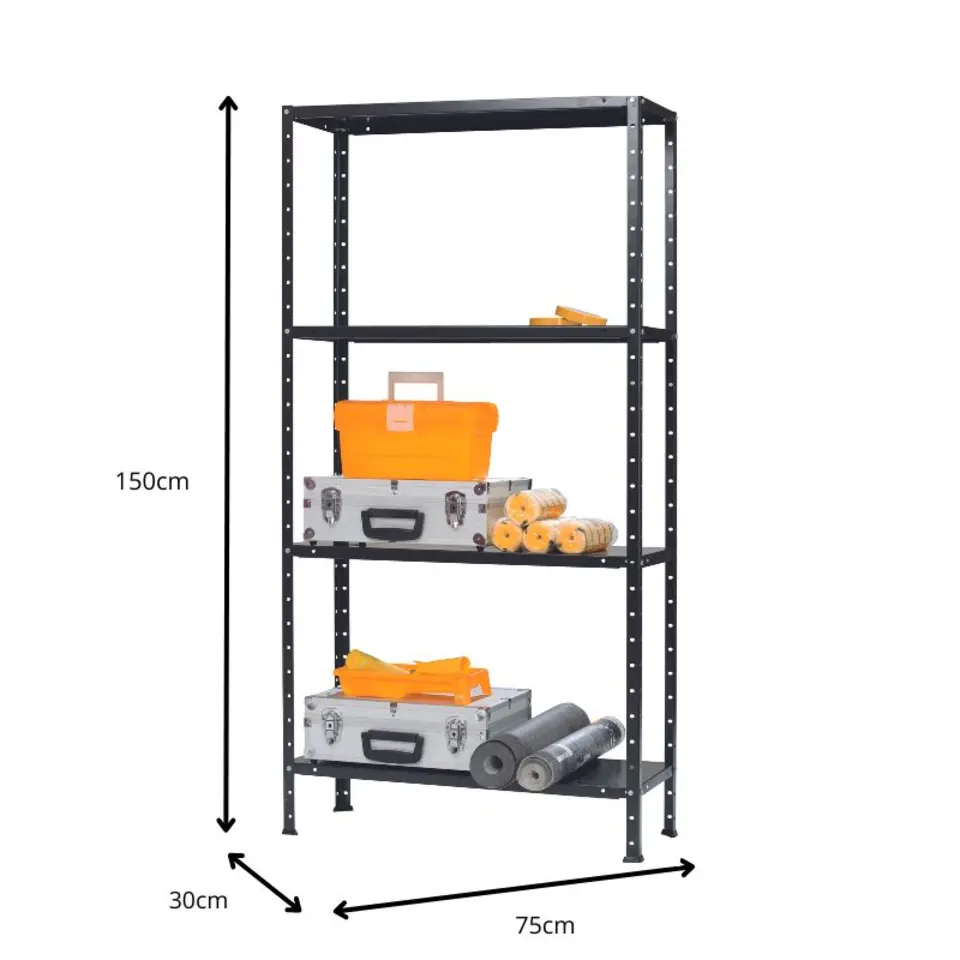 Avasco Stellingkast Metaal - Opbergrek Solid 50 - 145x72,5x30 - zwart