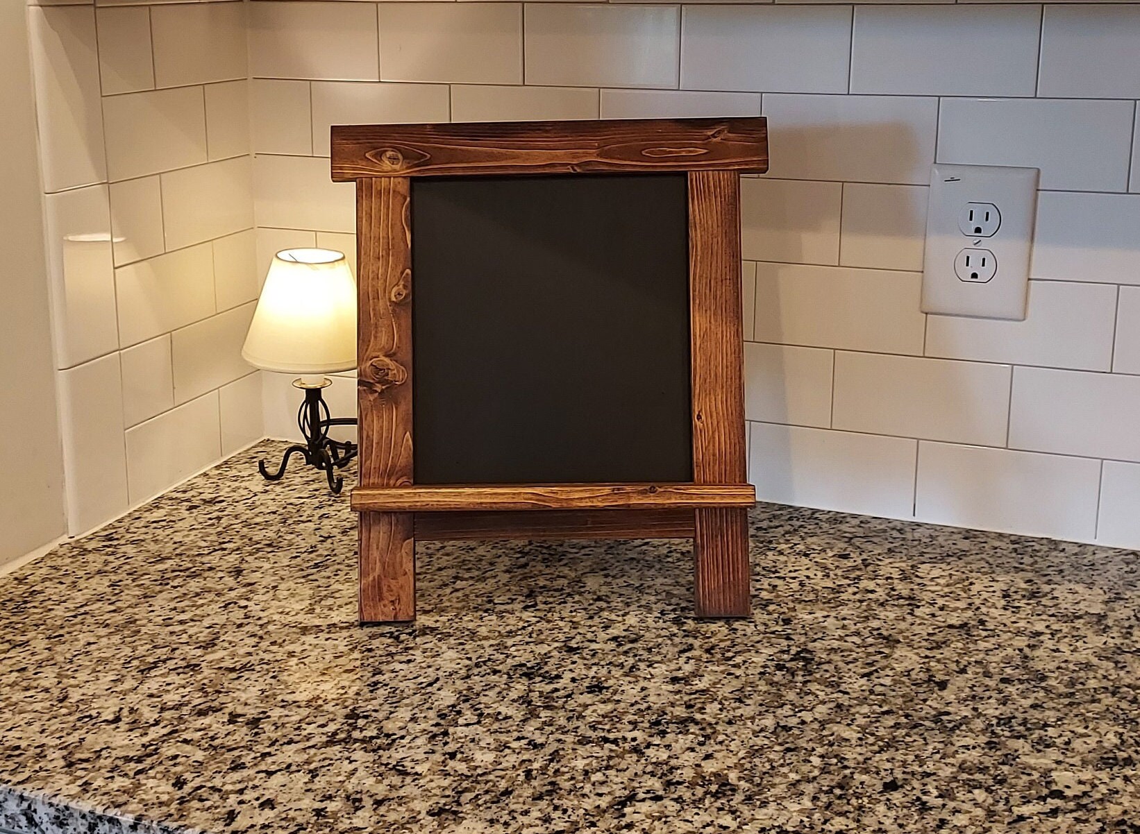 Rustic Pine Wood Tabletop Chalkboard Easel
