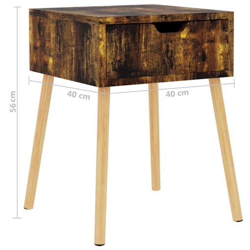 NNEVL Bedside Cabinet Smoked Oak 40x40x56 cm Chipboard