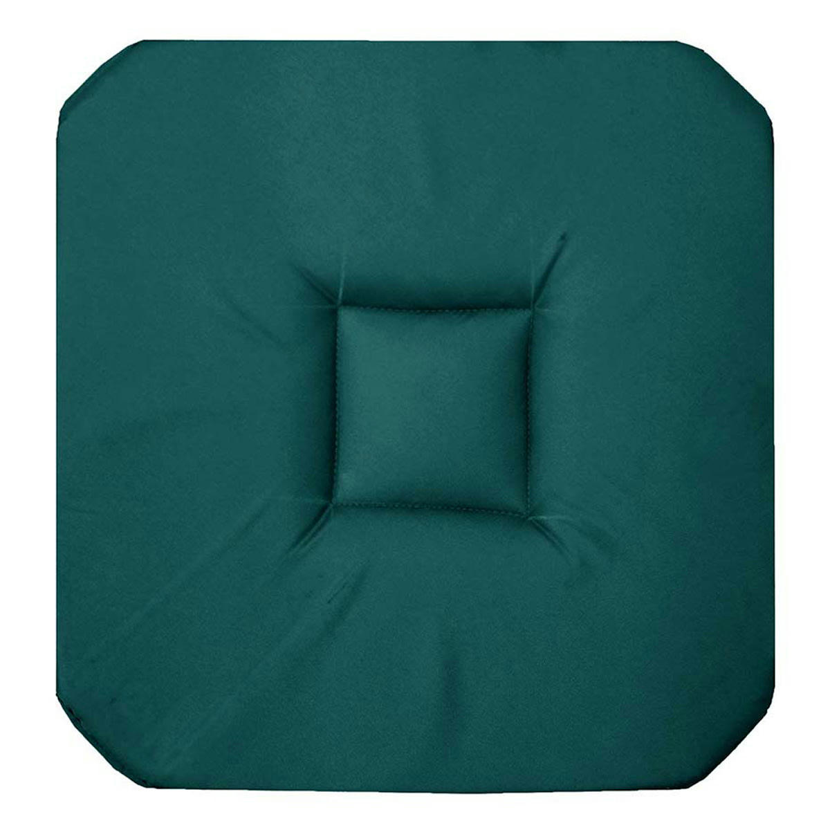- Galette de chaise unie colorée coton vert emeraude 36x36x3.5 cm
