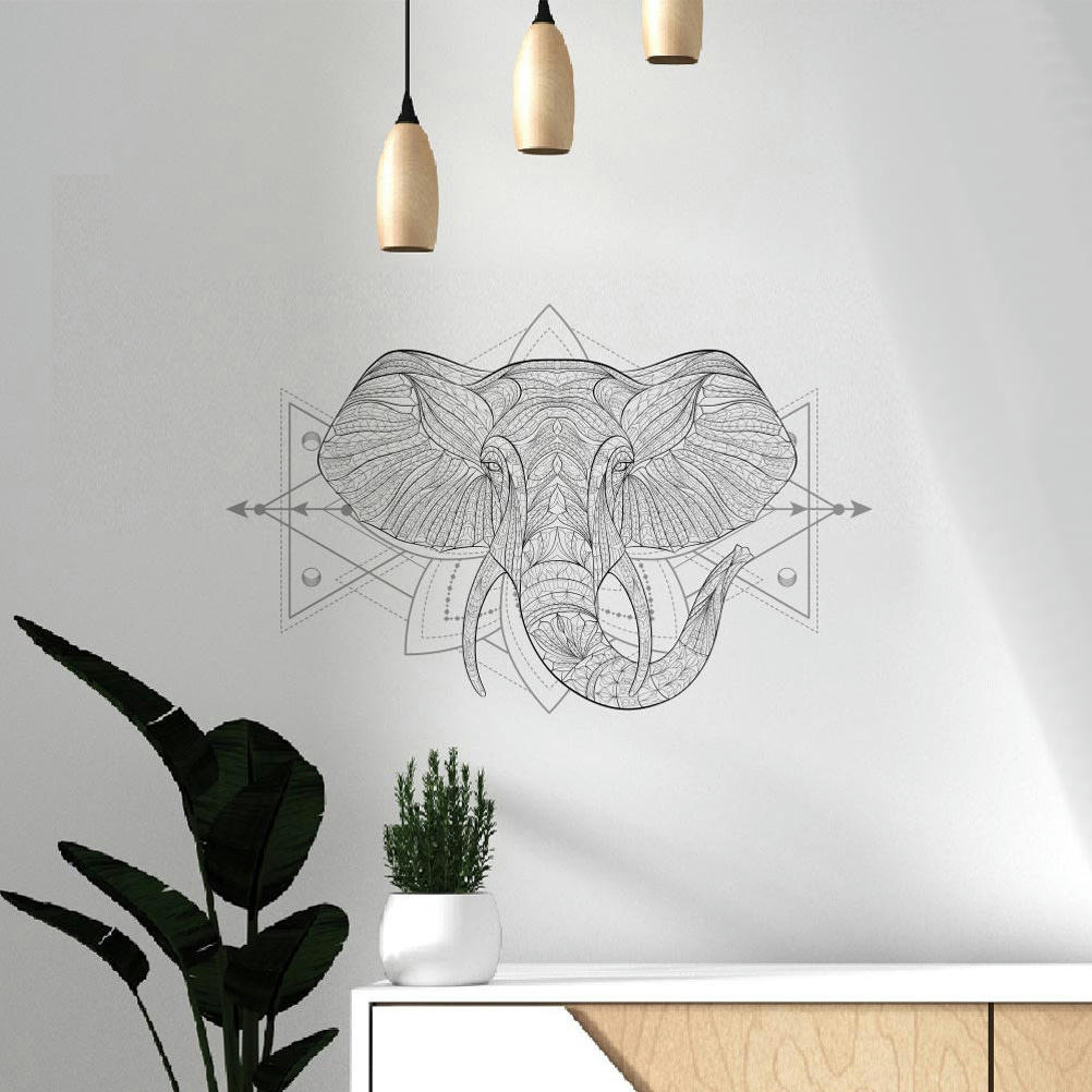 BOHO ELEPHANT - Décoration adhésive murale éléphant 50x70cm