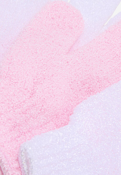 Womens 2pk Pink & White Exfoliating Gloves