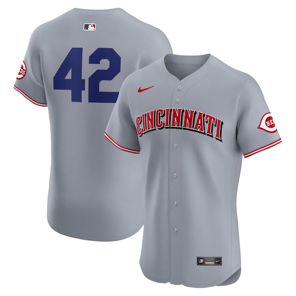 Cincinnati Reds Nike Road 2024 Jackie Robinson Day Elite Jersey - Gray