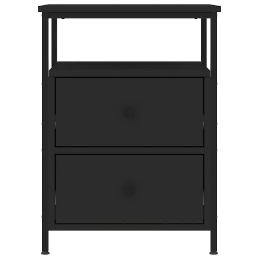 NNEVL Bedside Cabinet Black 44x45x60 cm Engineered Wood