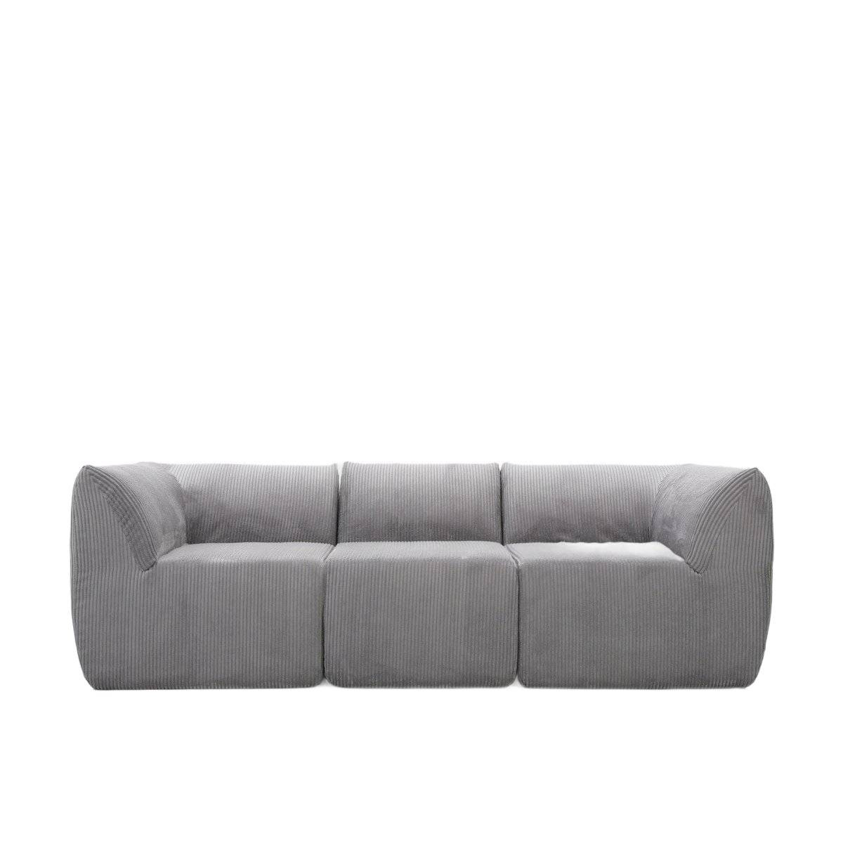 Sofa modułowa SVELA 3-osobowa piankowa sztruksowa 225x80x60,5 cm HOMLA
