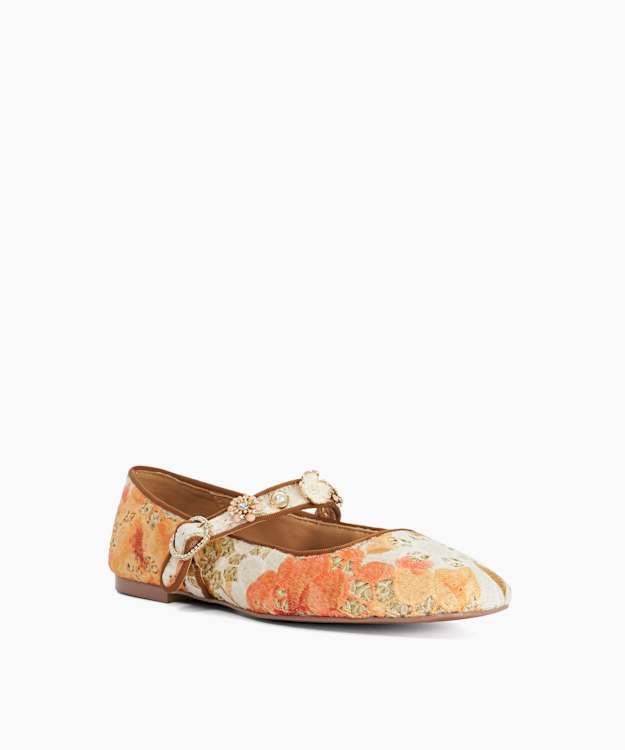 Hennrietta Multi - Raffia Floral Mary Jane Shoes