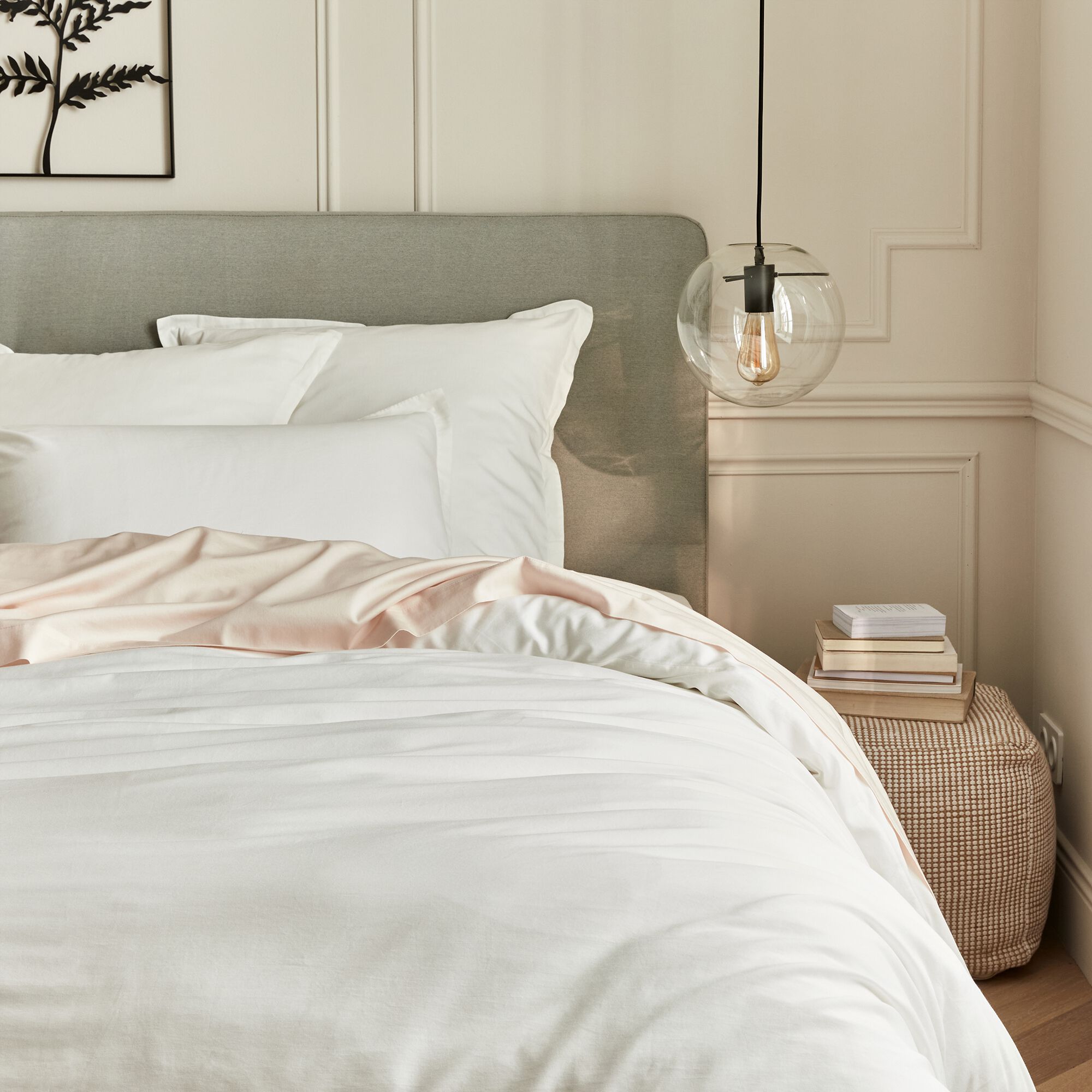 SATINE - Housse de couette en satin lavé 240x220cm - blanc ventoux