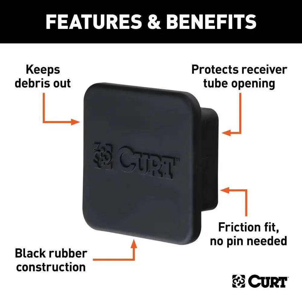 CURT Rubber Hitch Tube Cover, 2-1/2-in