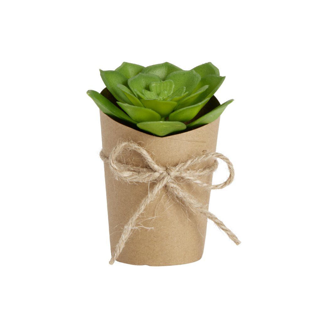 Plante artificielle en pot kraft succulente Ø5xH12cm - 3 modèles