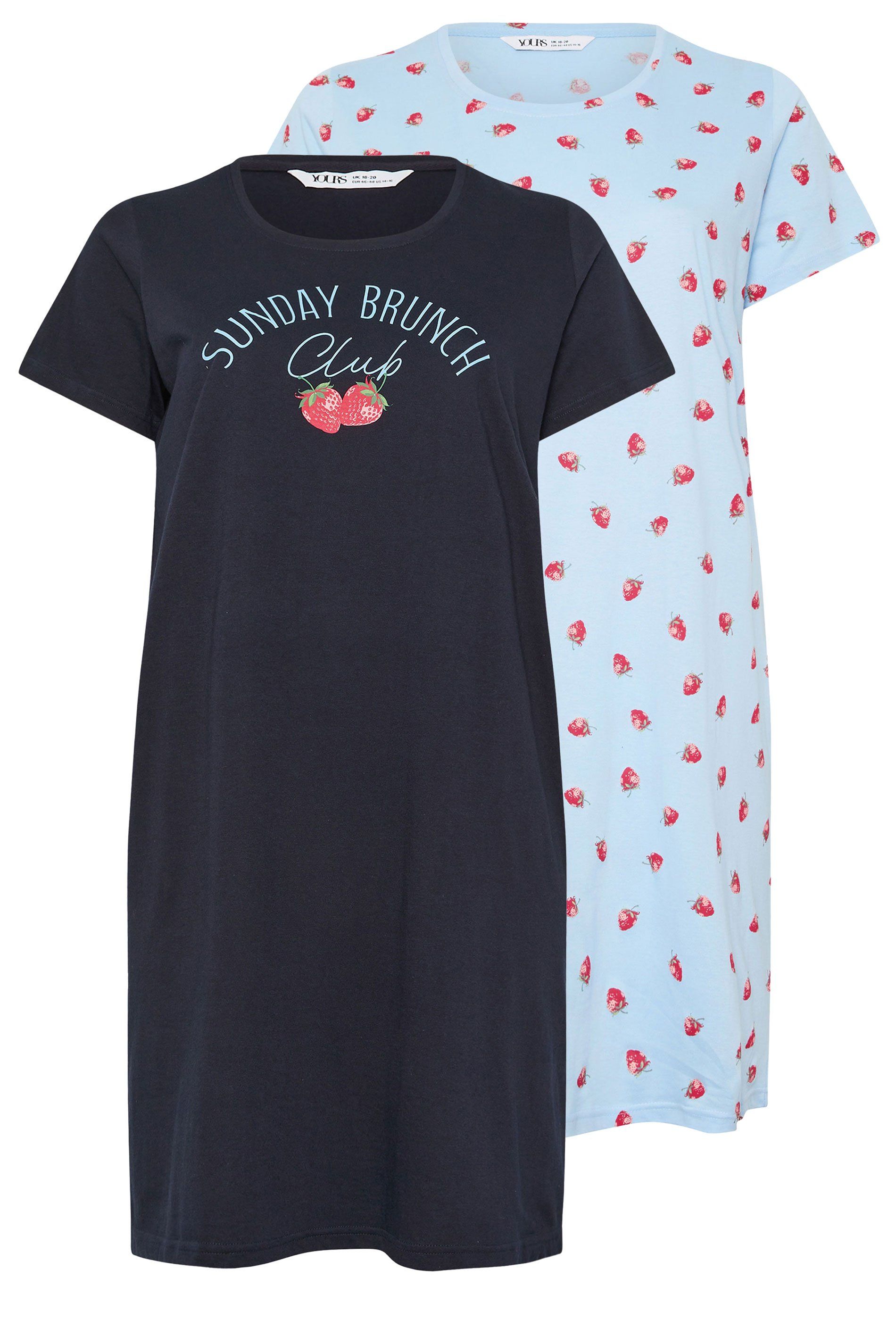 Yours 2 Pack 'Brunch Club' Nightdresses