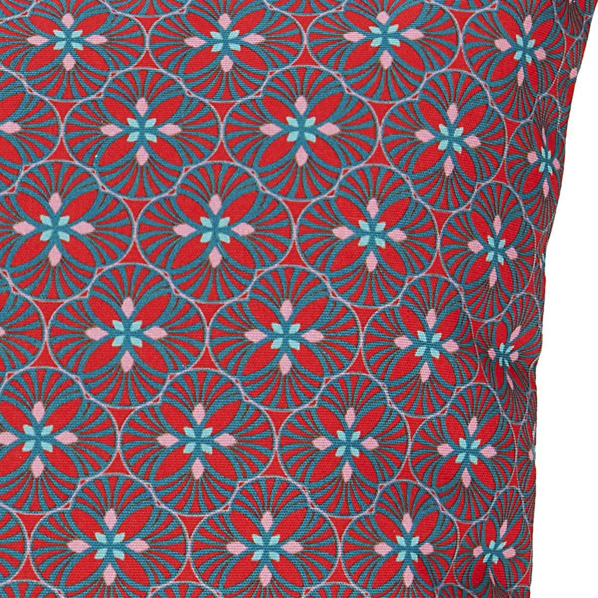 LOTUS - Housse de coussin extérieur graphique rouge 45x45cm