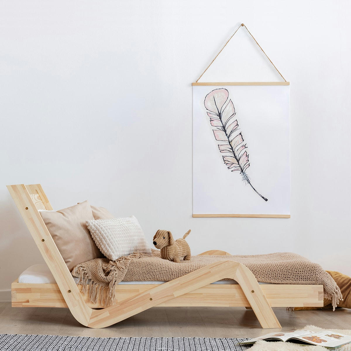 ZIG ZAG - Lit 70x140 sommier inclus naturel