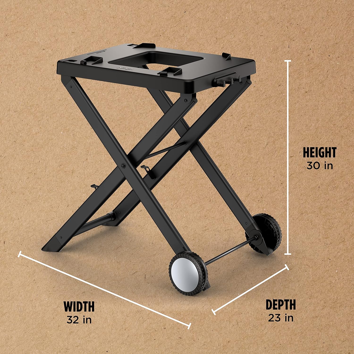 Ninja XSKSTAND Woodfire Collapsible Outdoor Grill Stand  Compatible with Ninja Woodfire Grills (OG700 Series)  Foldable  Side Utensil Holder  Weather-Resistant  Black