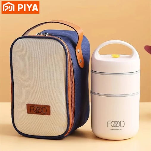 NNEOBA Stainless Steel Thermal Lunch Box with Insulated Bag