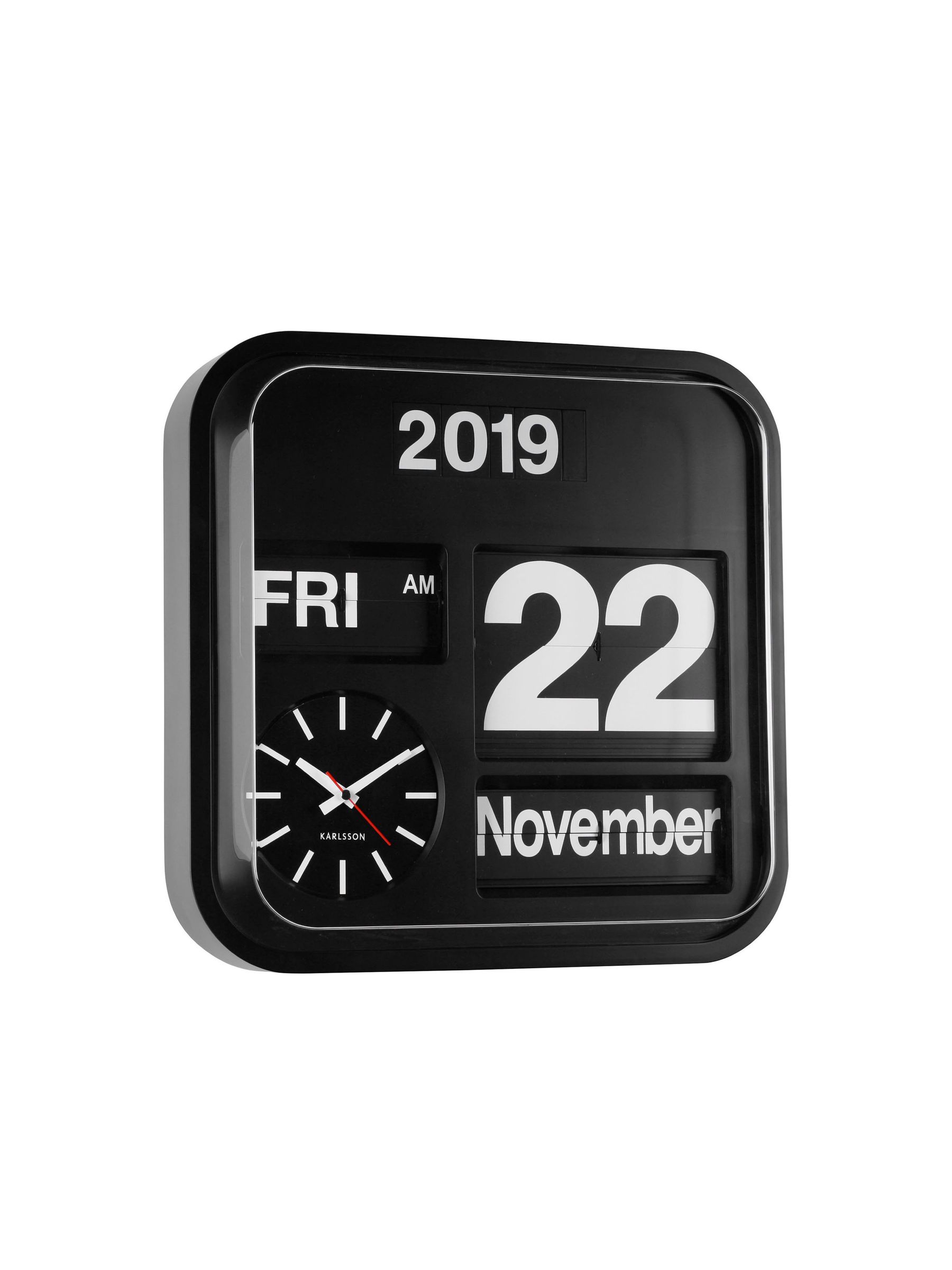 Karlsson Black Big Flip Wall Clock