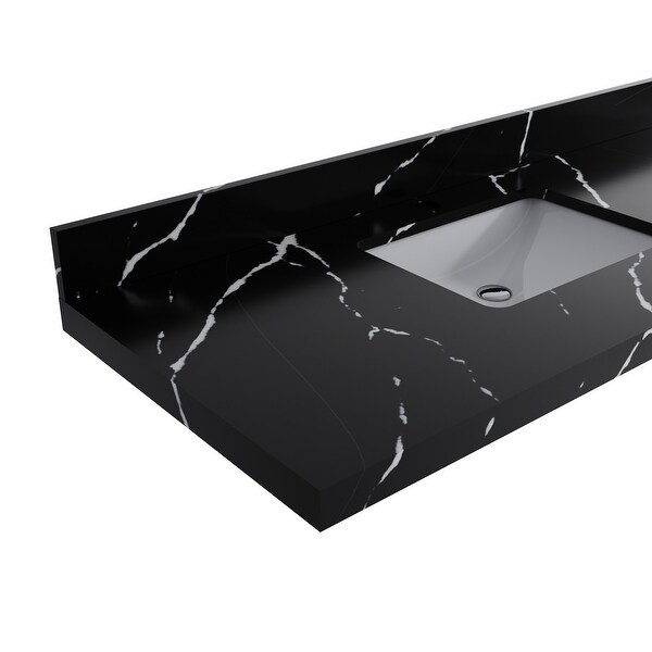 Willow Collections 84 x 22 Austin Solid Teak Wood Double Sink Bathroom Vanity with Quartz or Marble Countertop