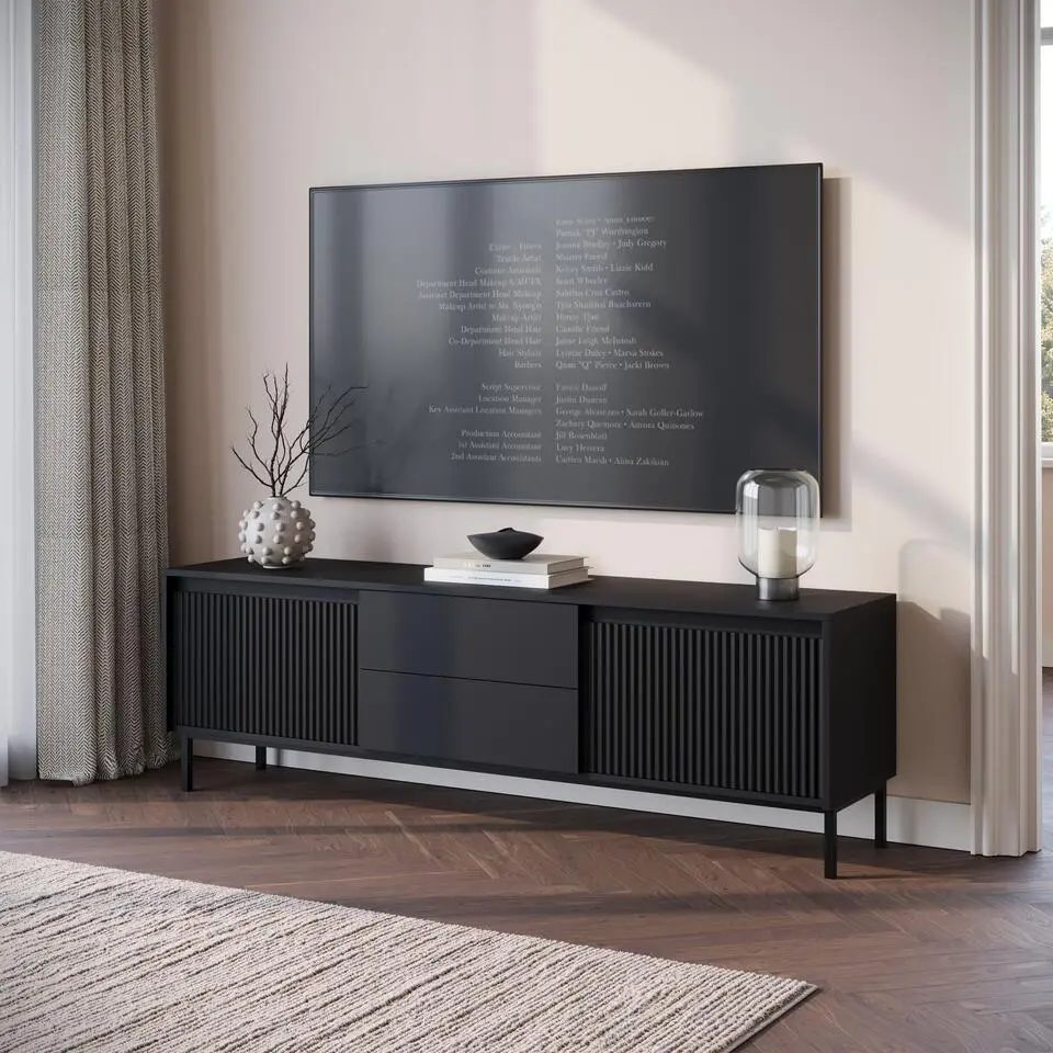 Meubella - TV-Meubel Orvana 2 - Zwart - 174 cm