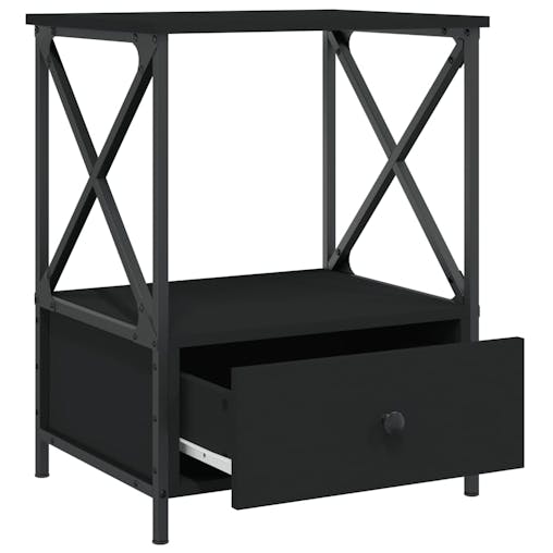 NNEVL Bedside Table Black 50x41x65 cm Engineered Wood