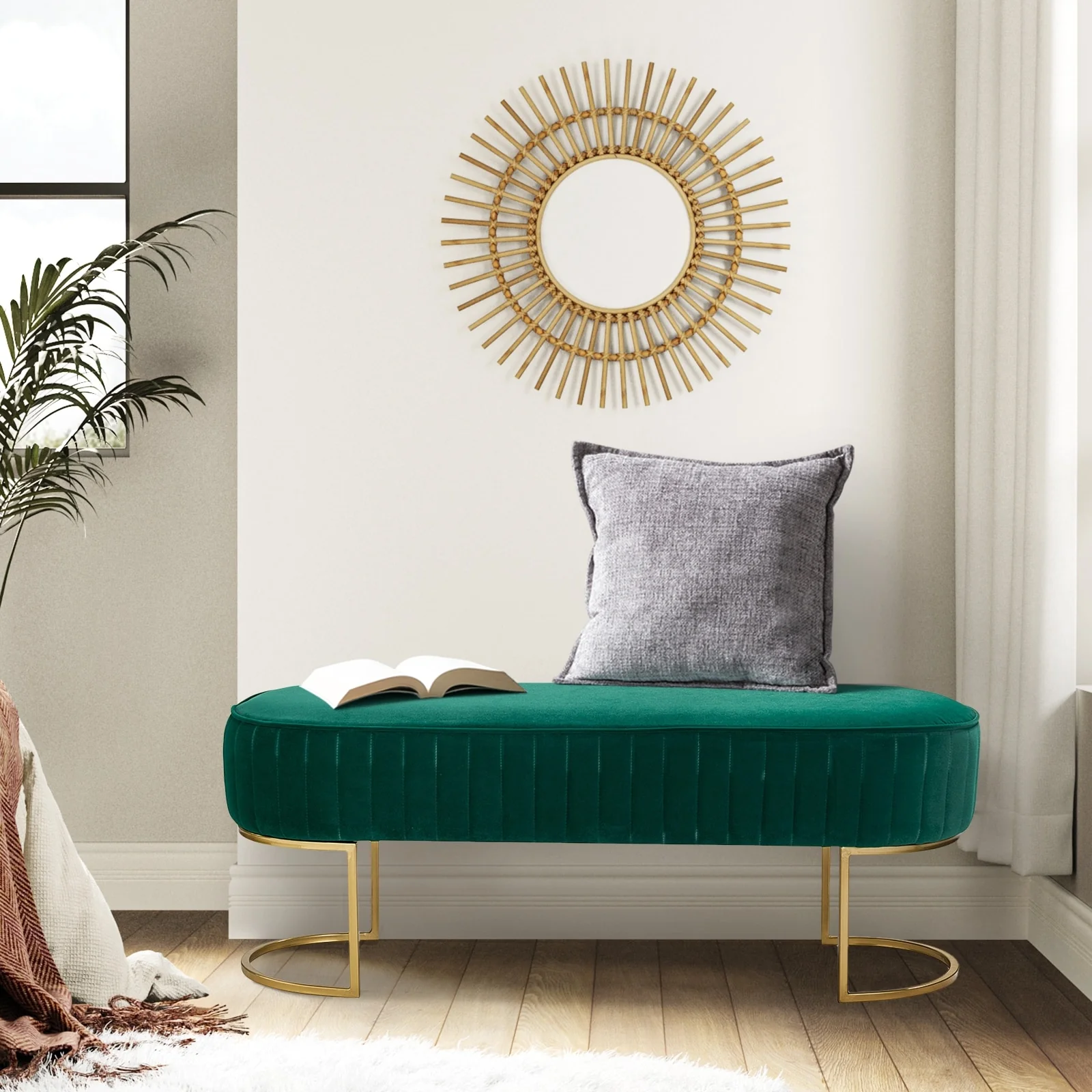 Justo 48 Wide Bench with Metal Base