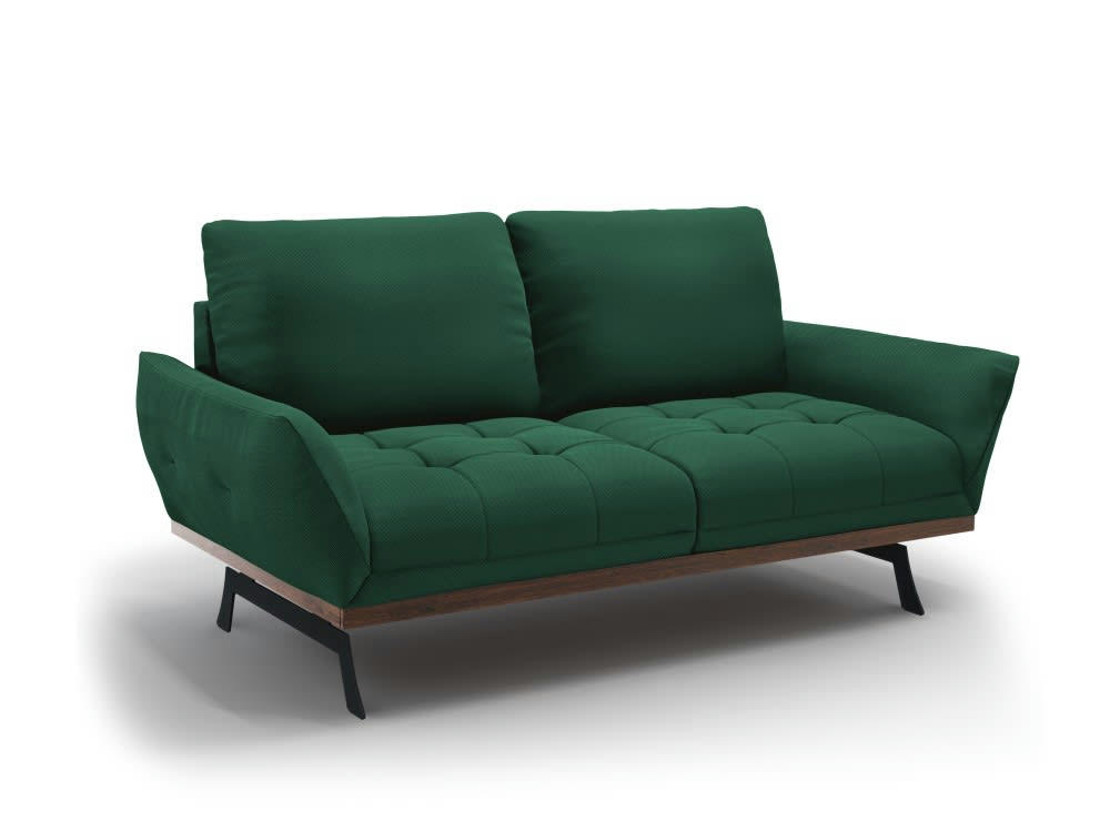 OLIVIER - Canapé 3 places en tissu structuré vert