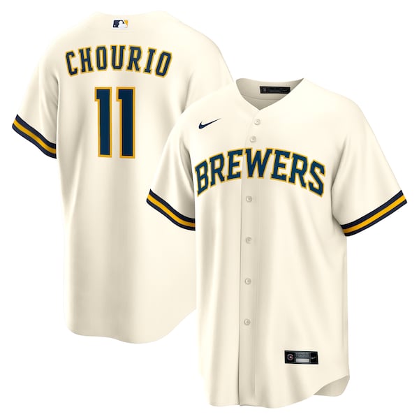 Jackson Chourio Milwaukee Brewers Nike Home Replica Jersey - Cream