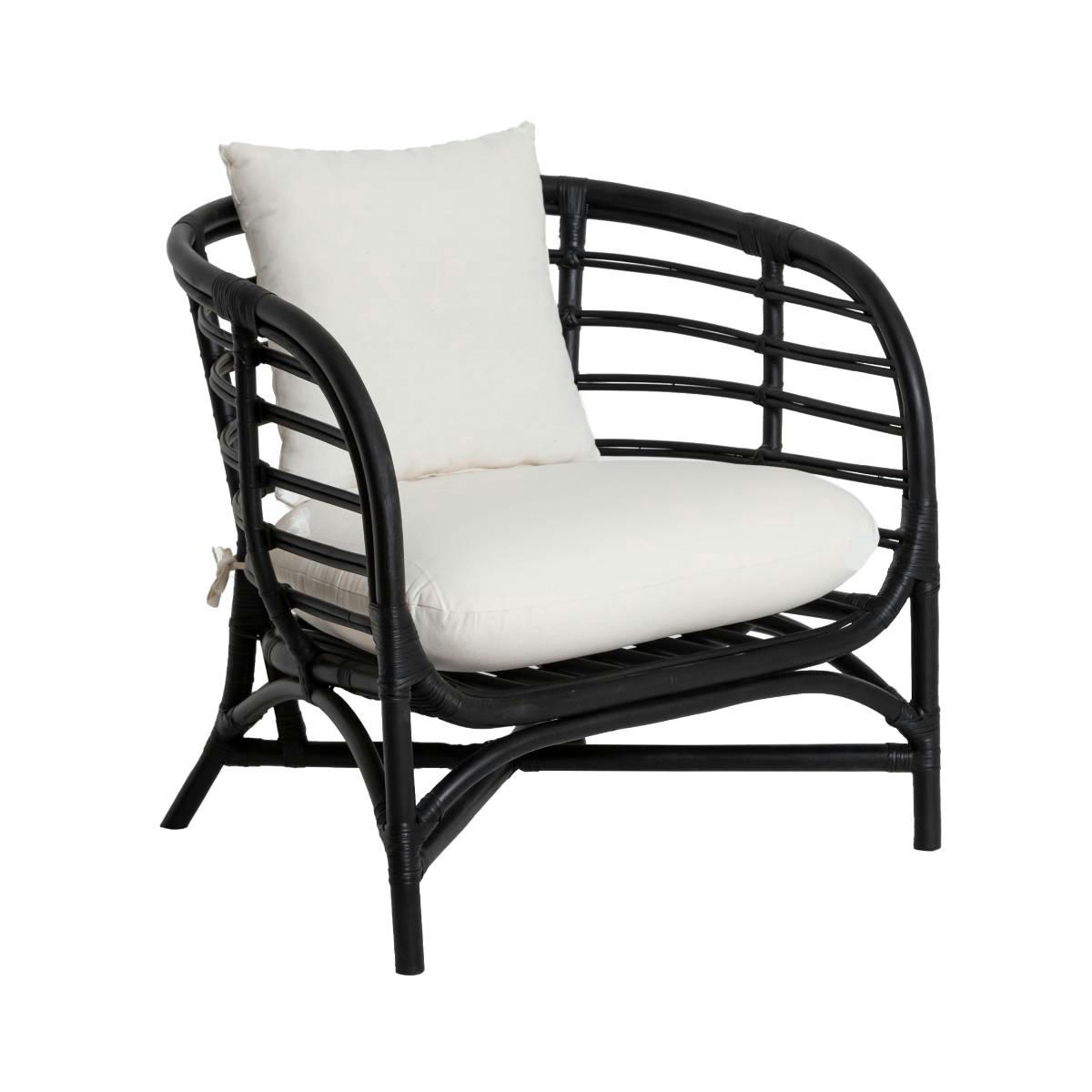 ANISSA - Fauteuil en rotin noir 79 cm