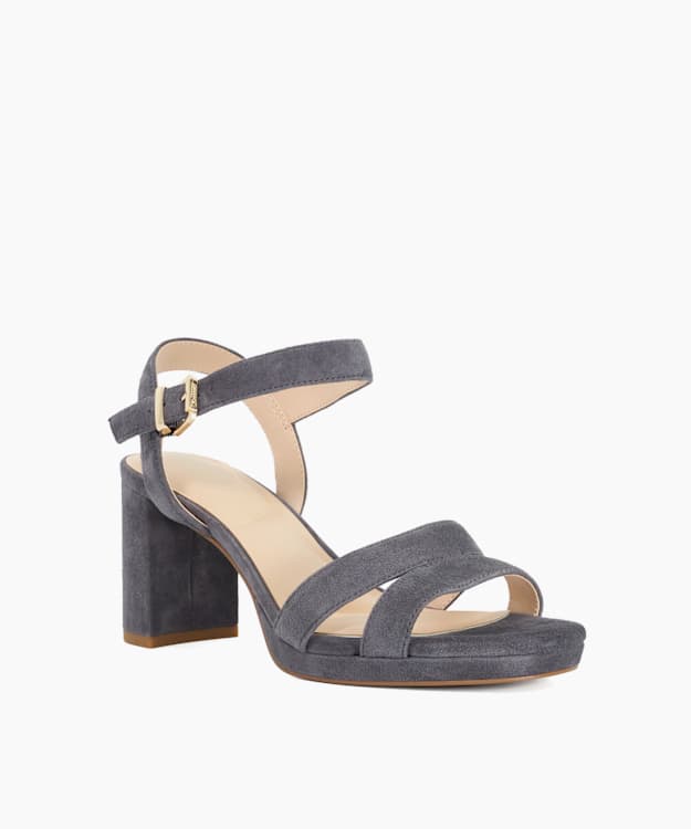 Manifesting Grey - Block Heel Sandals