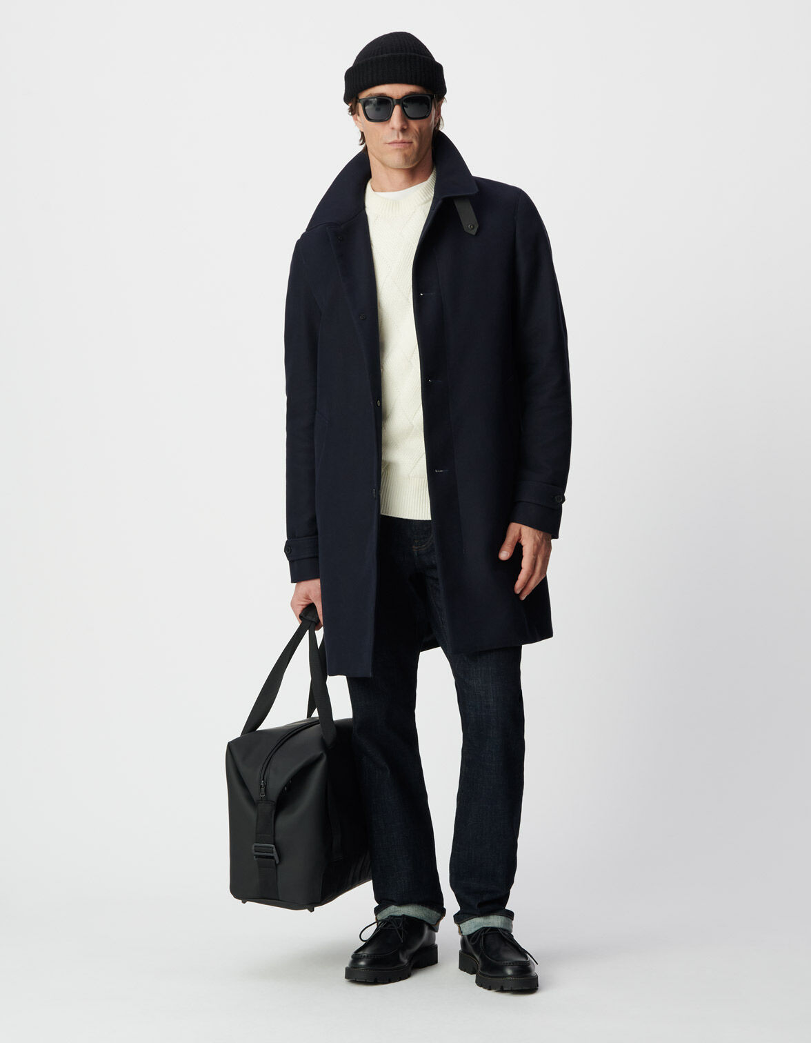 Trench marine avec parementure amovible Homme