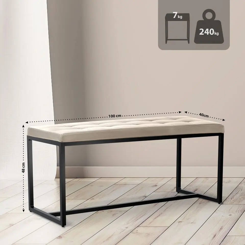 CLP 2-zits Bankje Barci 100 cm - creme