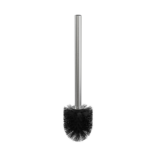 Brosse WC manche acier inoxydable brosse en polypropylène noire Ø7,5 x H.33 cm