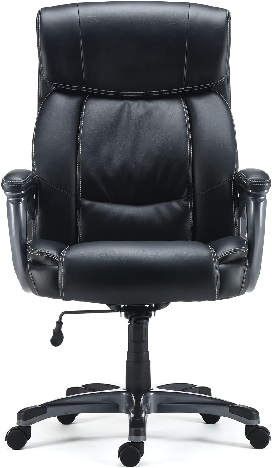 Staples Lockland Ergonomic Leather Managers Big & Tall Chair, 400 lb. Capacity, Black, 2/Pack