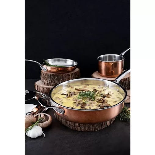Chasseur Escoffier Induction Casserole Pot with Lid 24cm / 4L Copper