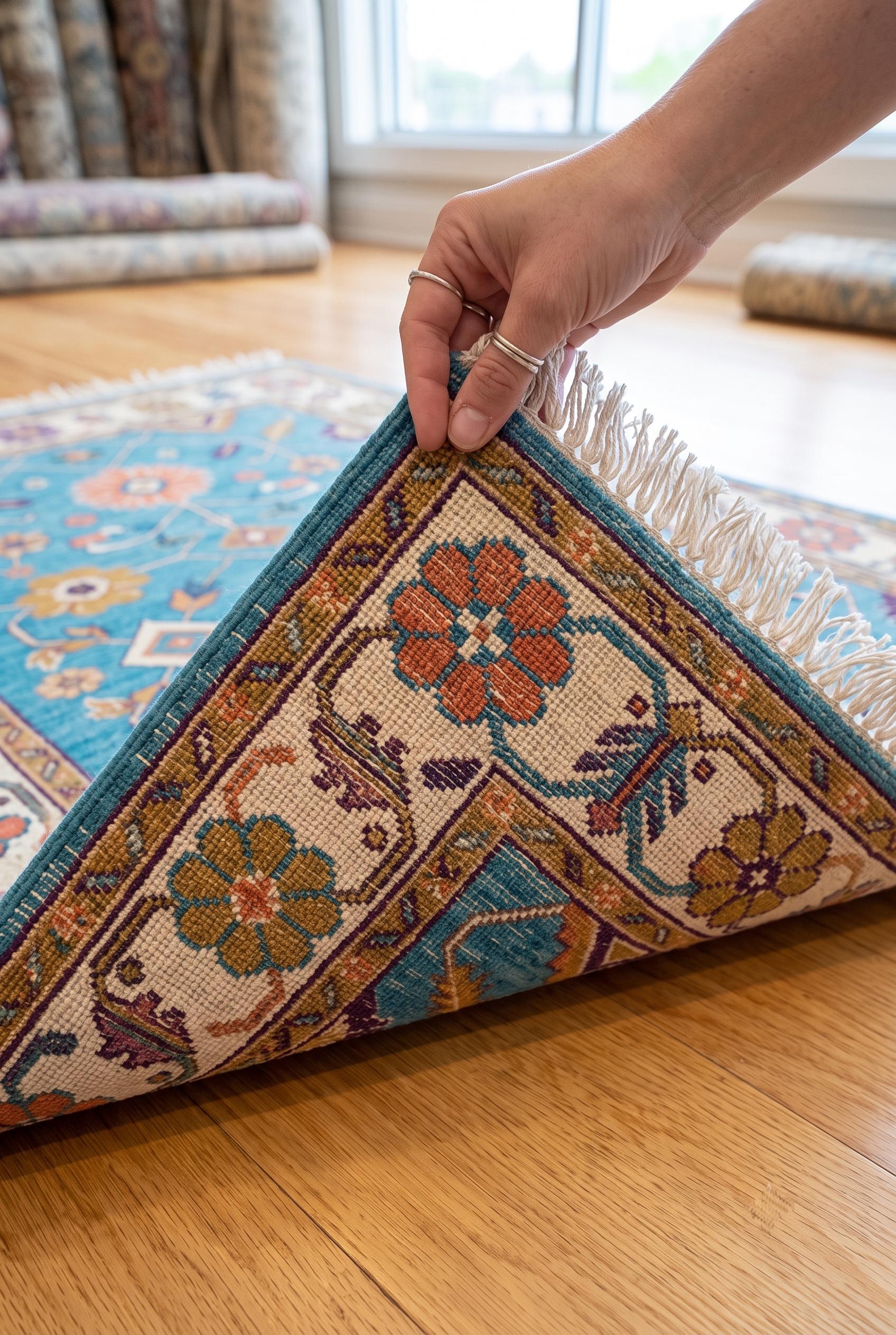 Hand Knotted Oushak Rug, Vintage Persian Floral Carpet, Blue Oriental Area Rug, Turkish Style Runner, Bohemian Home Decor