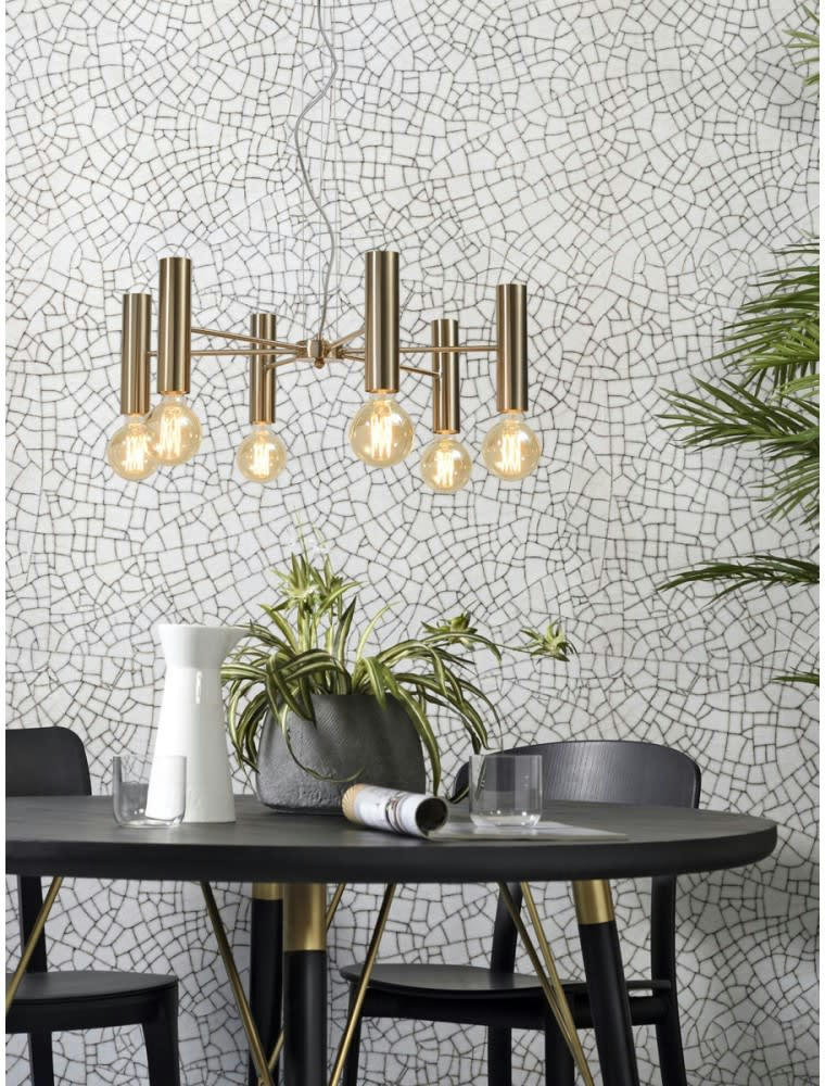 CANNES - Suspension dorée 6 lumières