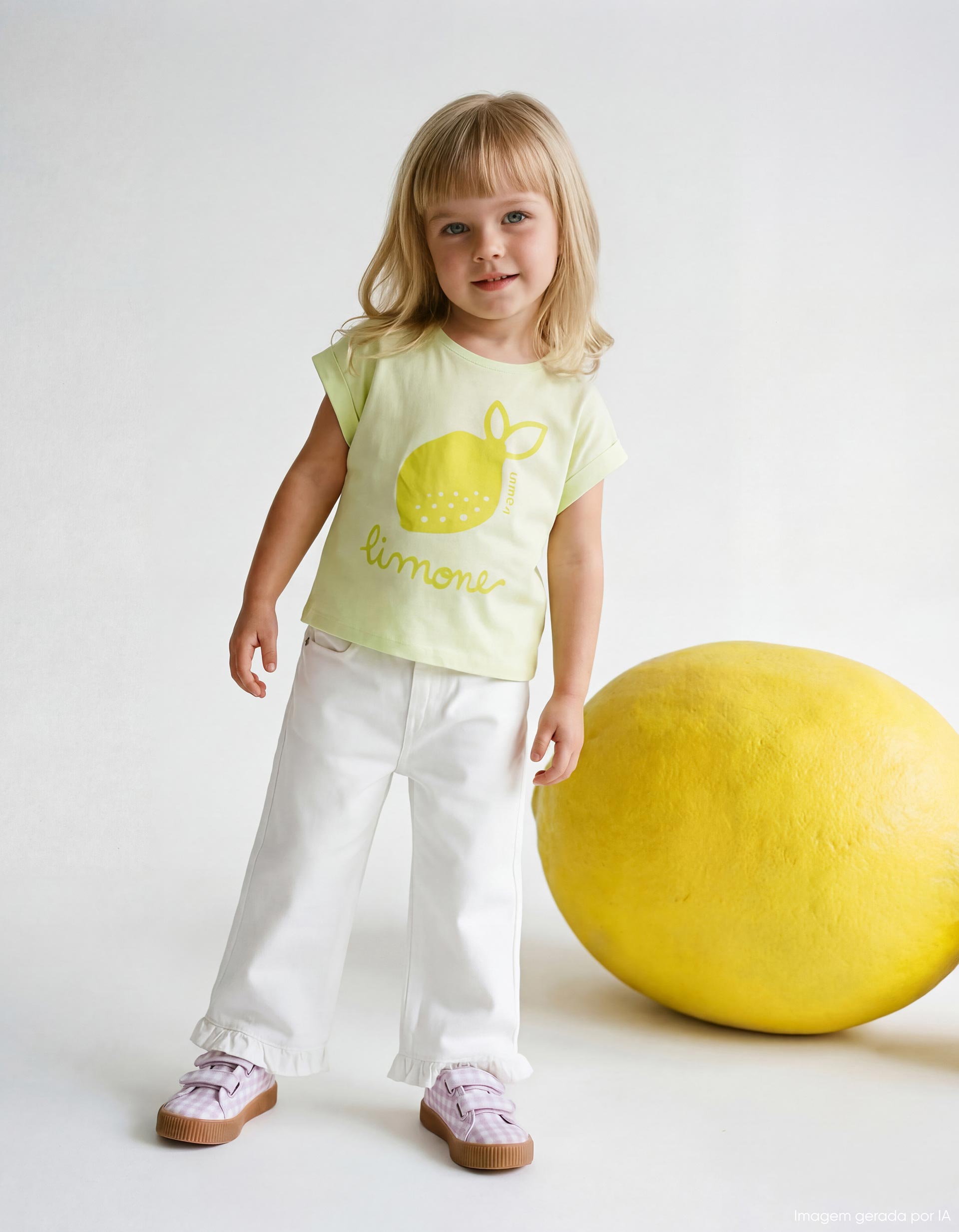 Calças de Ganga 'Culotte', Menina, Branco
