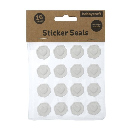 Pearlised White Sticker Seals 16 Pack