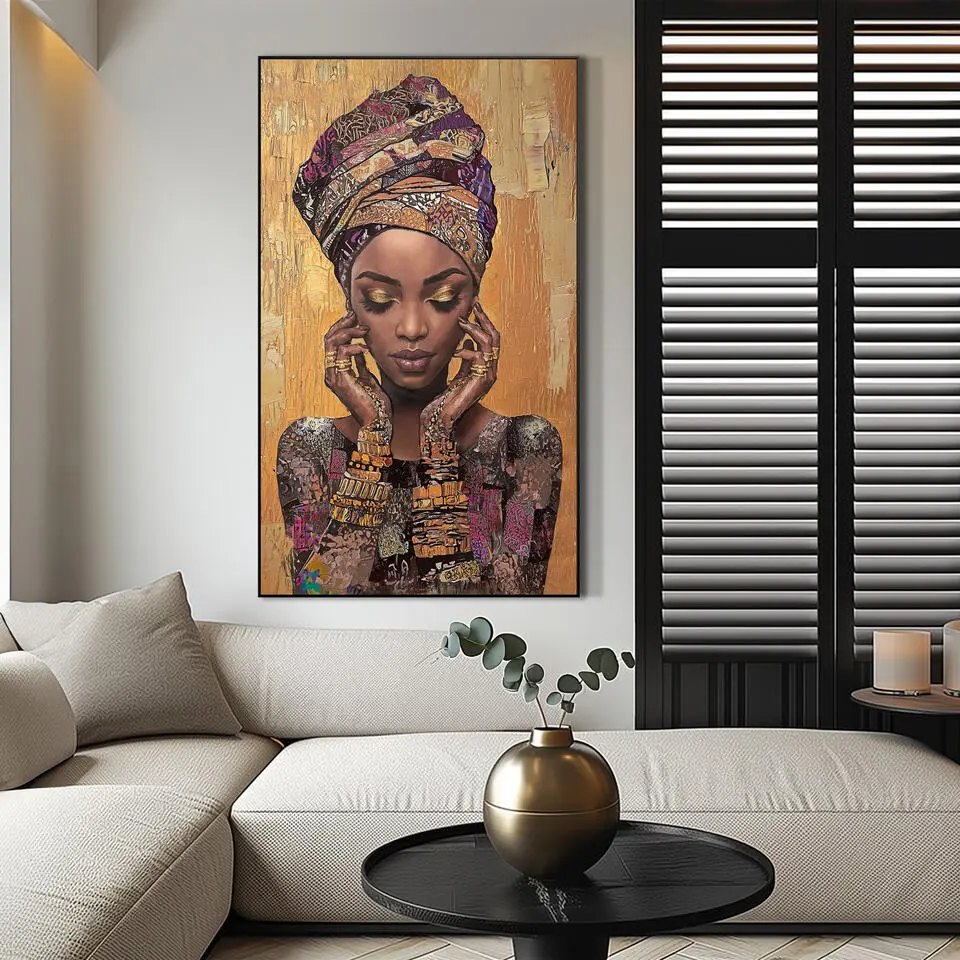 Schilderij vrouw warm FCL - 118x70 cm