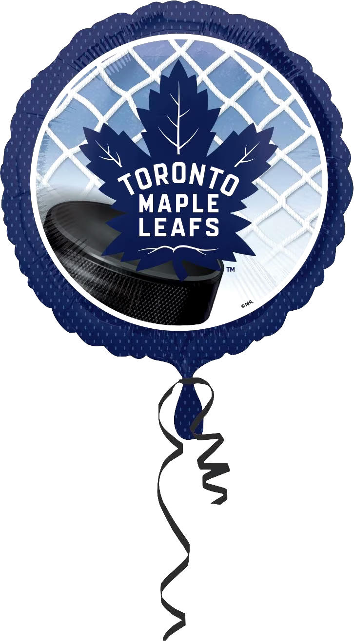 National Hockey League NHL Toronto Maple Leafs Round Satin Foil Balloon, Blue, 17-in, Helium Inflation & Ribbon Included for Sports Party